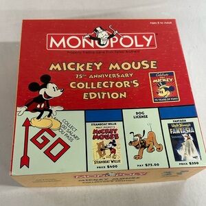 Vintage Mickey Mouse 75th Anniversary Collector’s Edition Monopoly Game, 2004
